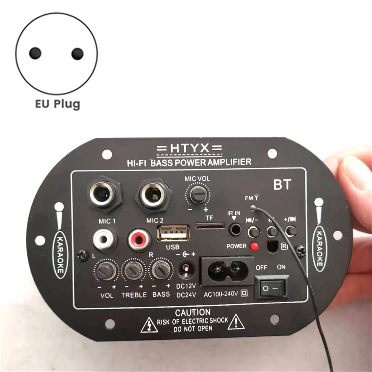 

A72Z Amplifier Board with Optical Audio Bluetooth AMP USB FM Radio TF Player Audio Subwoofer for Home Car(EU Plug)
