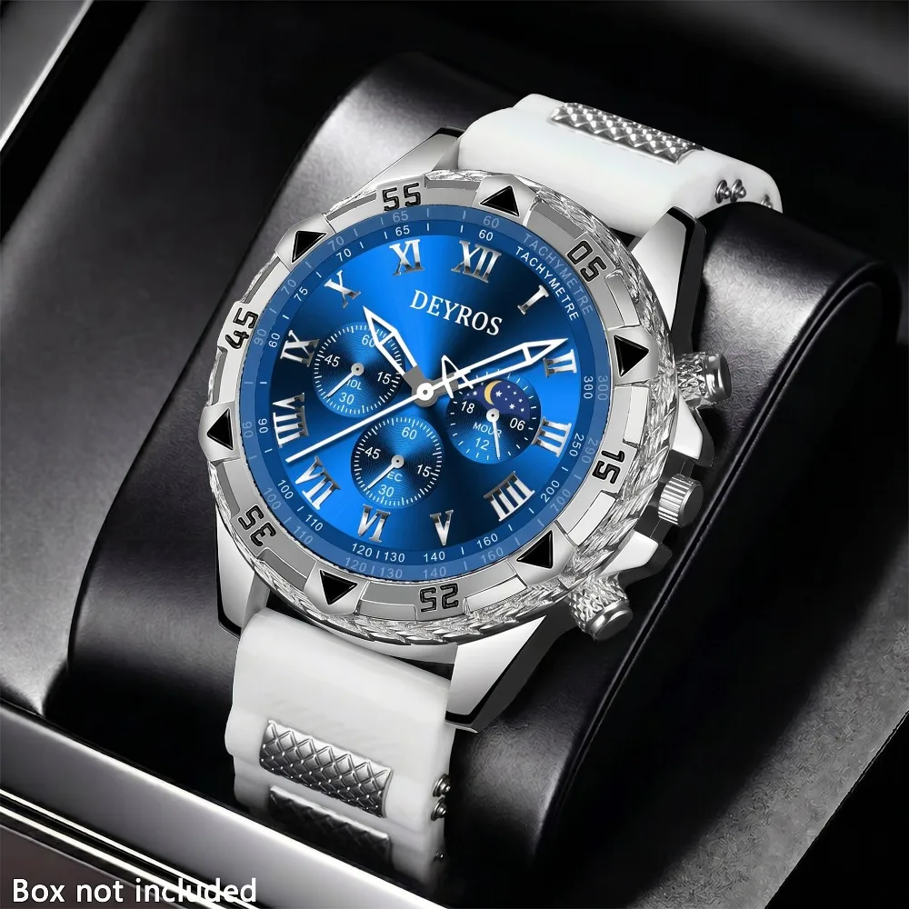 Business Casual Men Watch | Silicone Band Quartz Wristwatch for All Occasions