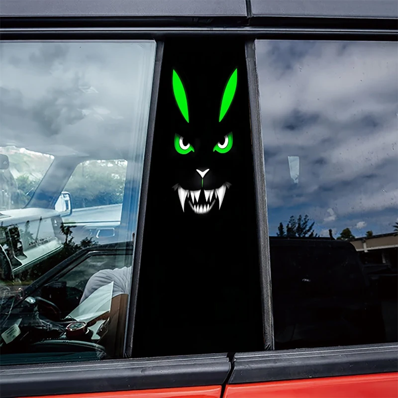 

2 pieces of automotive B-pillar stickers Ferocious Bunny Protective film, PVC material film