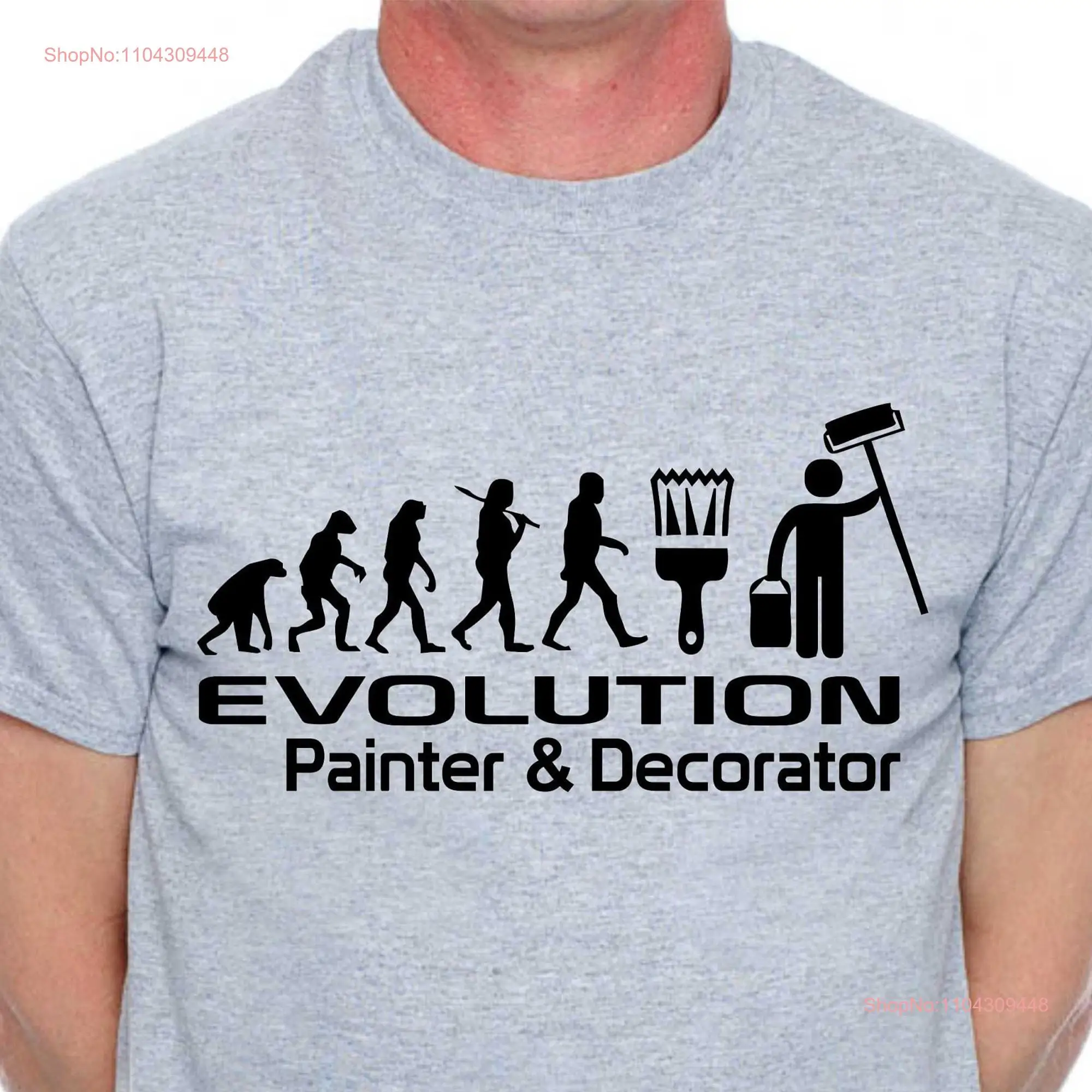 Print4u Evolution Of Painter and Decorator Father's Day Birthday Novelty Funny T Shirt long or short sleeves