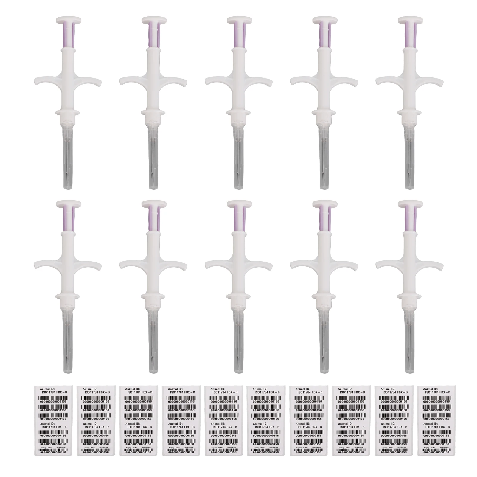 10 Pack Universal Pet Microchip Tags IS011784/5 FDX-B 134.2kHz Low Frequency Animal Microchip for Dogs Cats Livestock Poultry