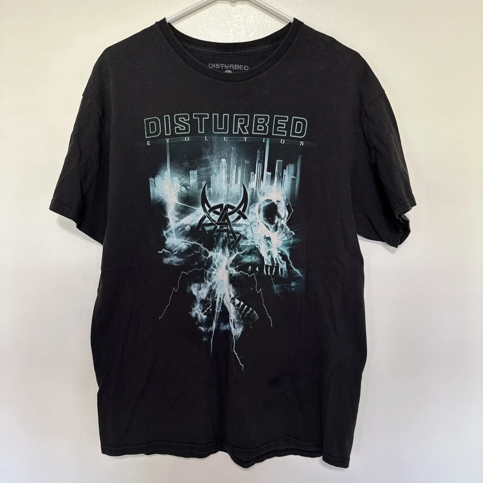 Disturbed 2019 Evolution Tour Double Sided T Shirt Size L