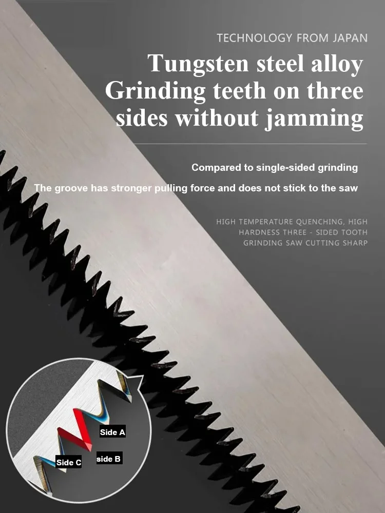 folding logging saw 16inch manganese steel For Wood Branches Cutting Tree Trimming Bamboo Pruning Bone 3 sided tooth safety lock