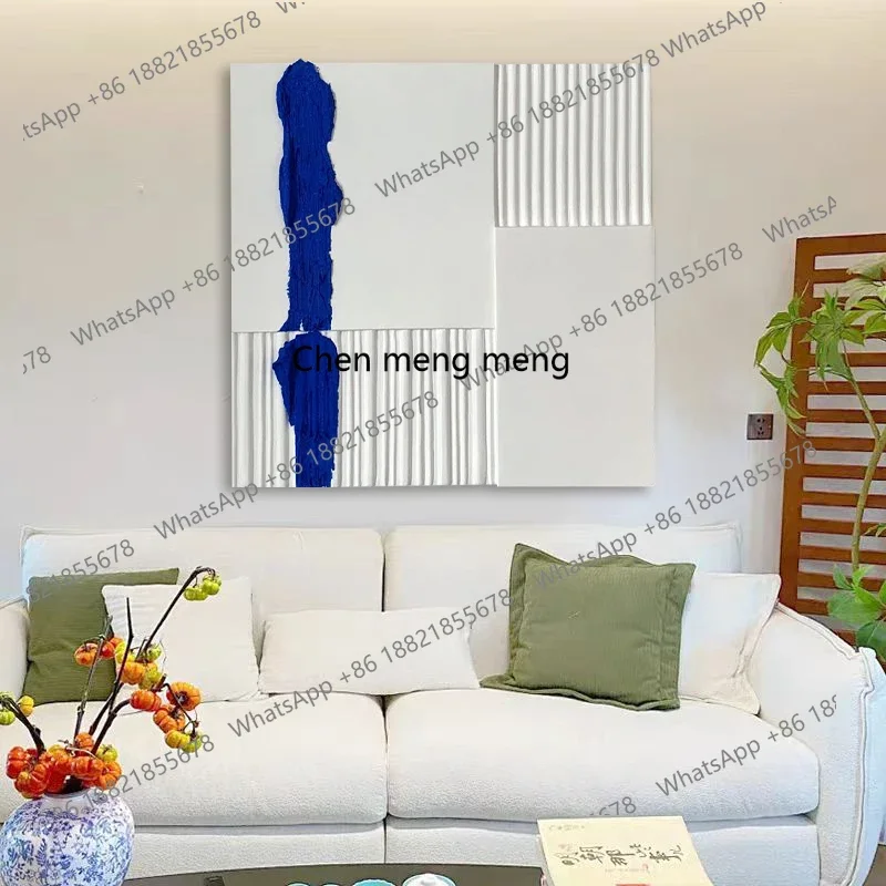 A74Modern living room simple decorative painting, real painting bedroom high-end wood carving painting