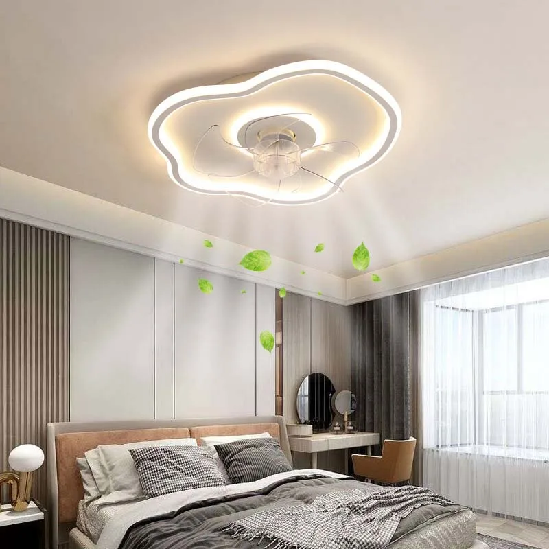 

Светодиодный потолочный вентилятор, 52 см, устройство дистанционного управления, 3-скоростной светильник для гостиной, спальни, кабинета, столовой, внутренний светодиодный светильник