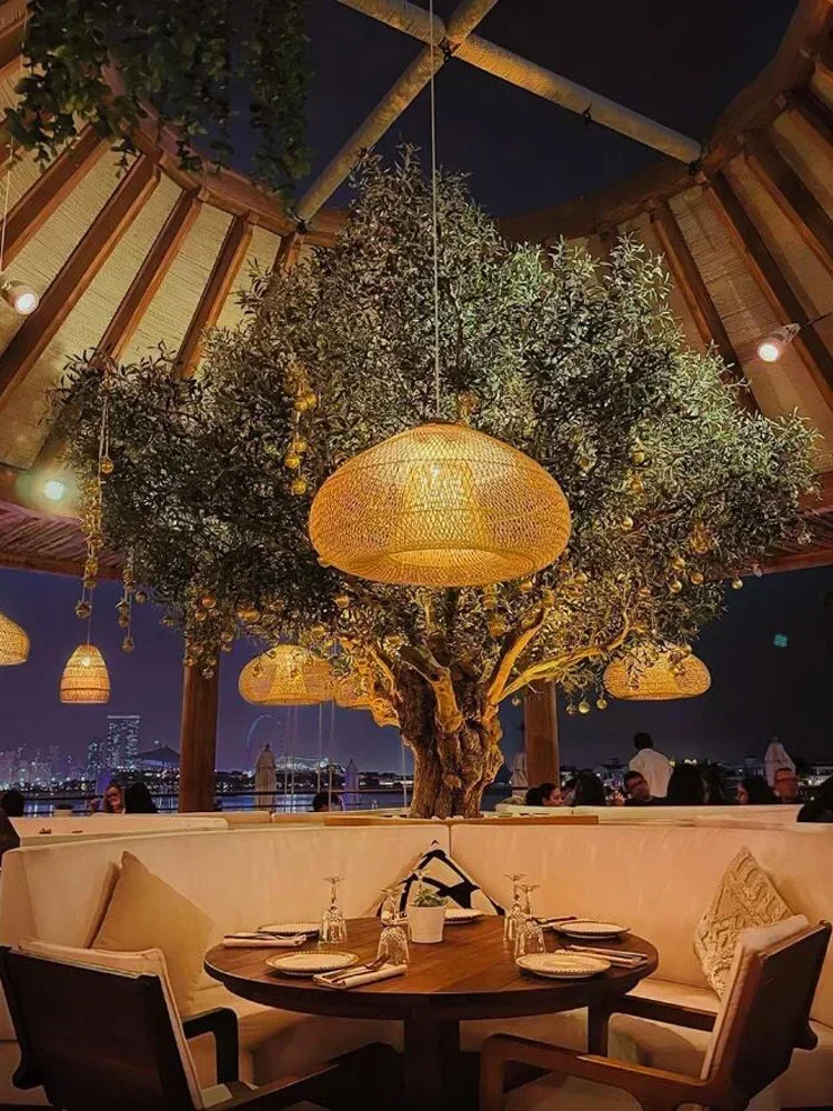 نمط الثريا B & B ريترو زن غرفة الشاي غرفة الطعام غرفة المعيشة غرفة نوم شرفة الخيزران الروطان مصمم النمط الياباني #4