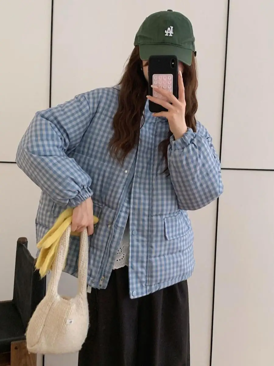 korean-plaid-thiened-warm-cotton-jaet-women's-winter-outerwear-two-piece-set-small-size-clothing-boivcn-2026-spring