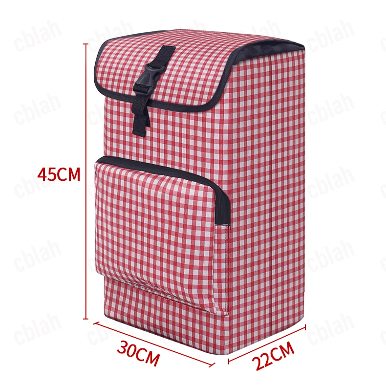 Big Replacement Waterproof Storage Bag for Folding Trolley Shopping Cart, Organizer Bags Travel Carrier Foldable Bag with Pocket