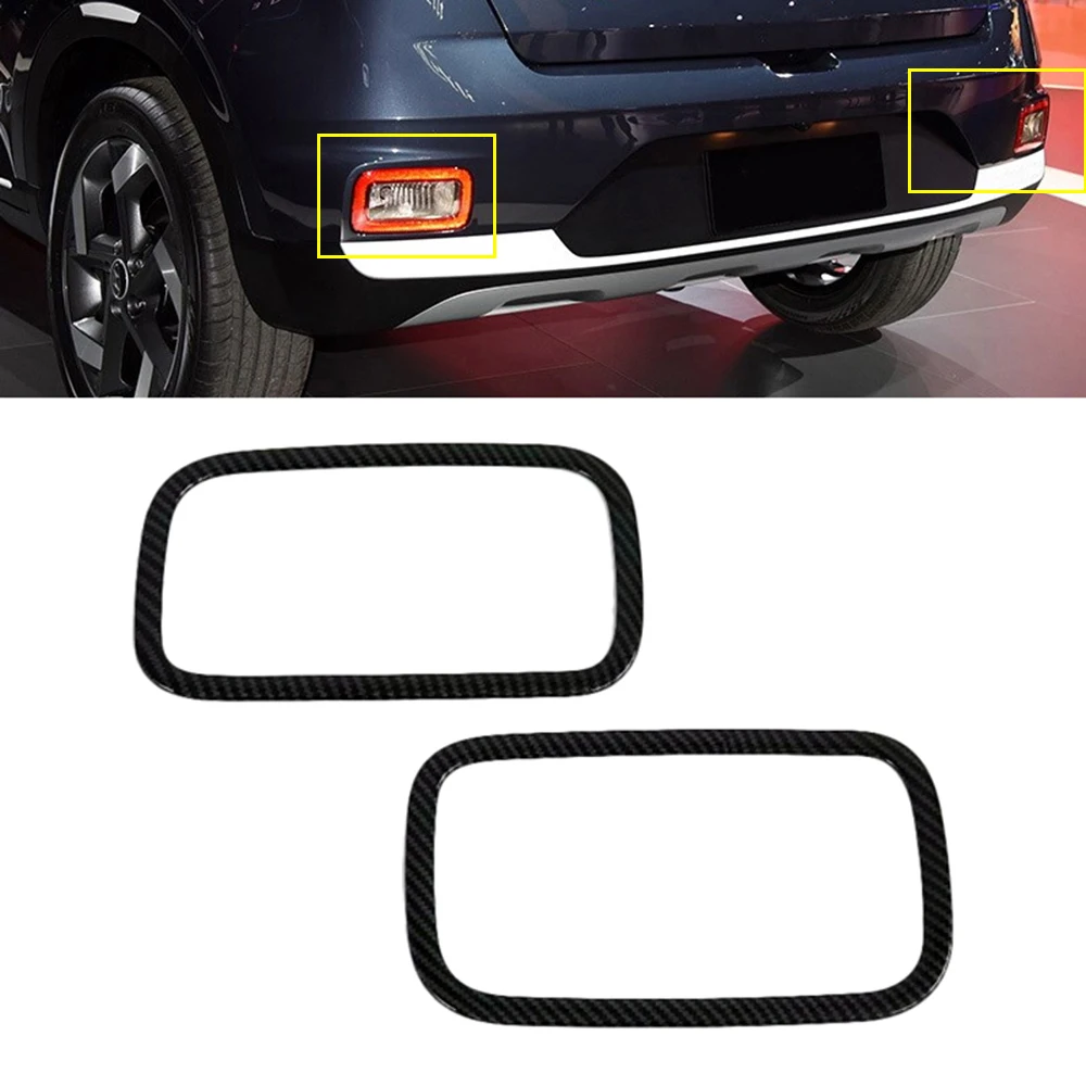 

Аксессуары для салона автомобиля, накладка на заднюю противотуманную фару из углеродного волокна для Hyundai Venue 2019-2020