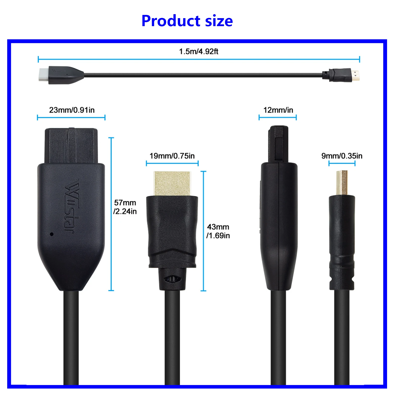 

1080P N64 to HDMI-compatible Converter Game Adapter Plug and Play 1.5m/4.92ft HD Cable Adapter for Nintendo 64/NGC/SNES s video