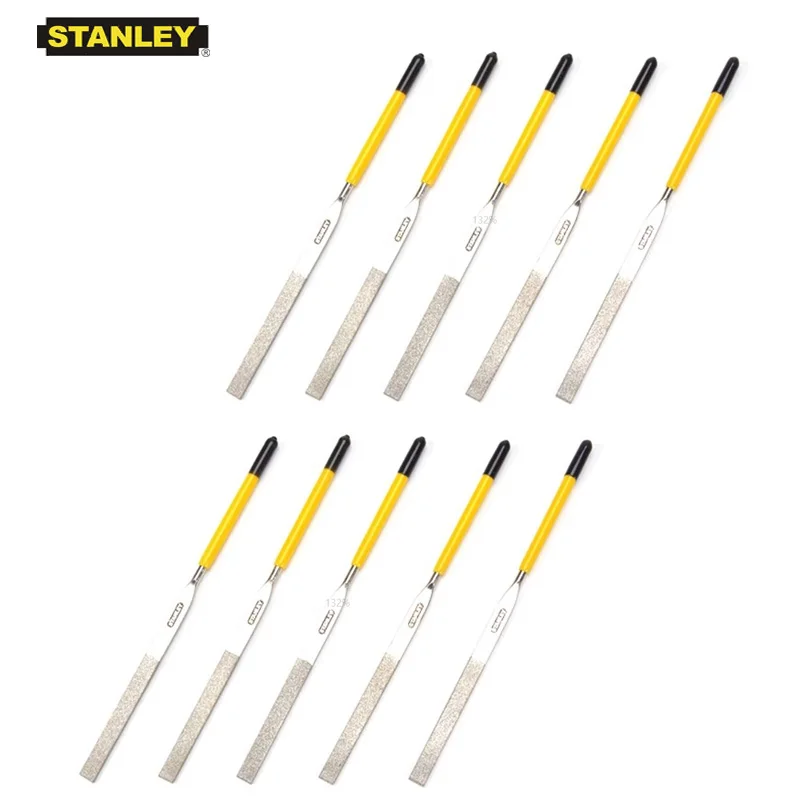 stanley diamond needle flat file tool 150 grit grinding ferramentas manuais de joias de metal atacado 3x140 mm 4x160 mm 5x180 mm 10 pcs 01