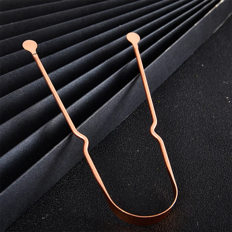 Simple Copper Tongue Scraper Cleaner, Fresh Breath Dental Cleaning, Health and Oral Care Hygiene Tools, 1Pc