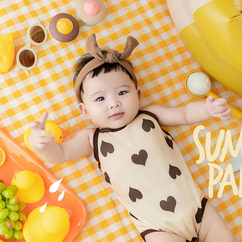 Summer Swim Pool Theme Baby Photography Outfit Baby Beach Swimming Ring Ice Cream Photo Props Studio Infant Photo Accessories