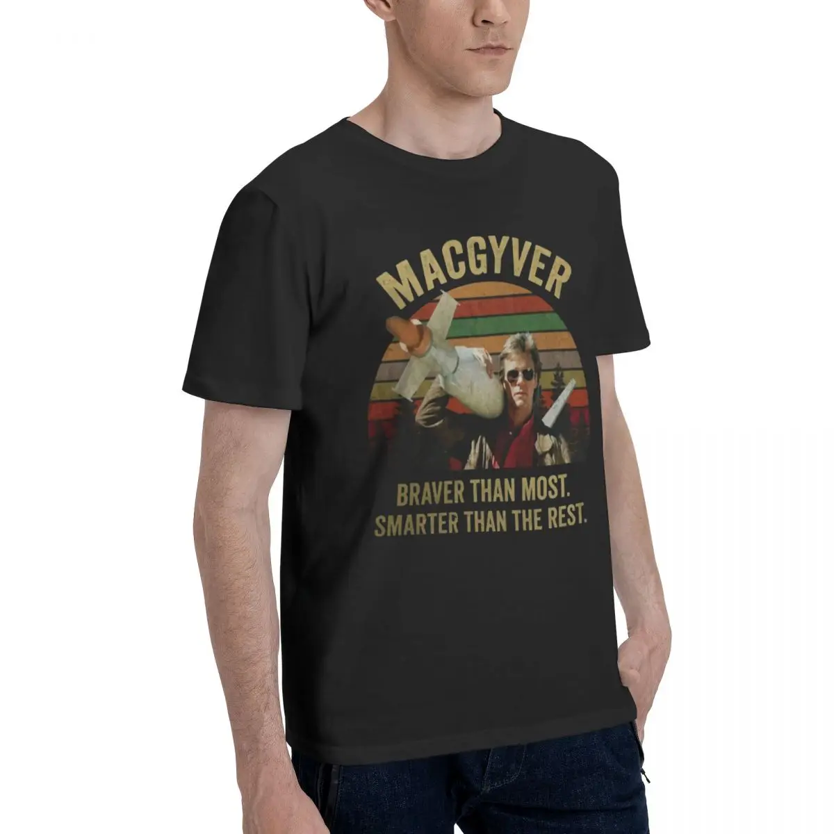 Macgyver Macgyver Tv Show Scar Father\'S Day T Shirts Washed Men Graphic T-Shirt Cotton Harajuku Vintage Oversized Tops 2024 New