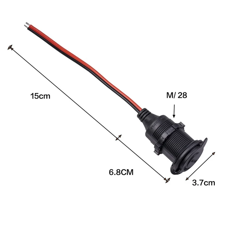 Cable cargador para encendedor de cigarrillos de coche, adaptador de conector de enchufe hembra, piezas de repuesto para automóvil, 12V, 10A, máx. 120W, nuevo