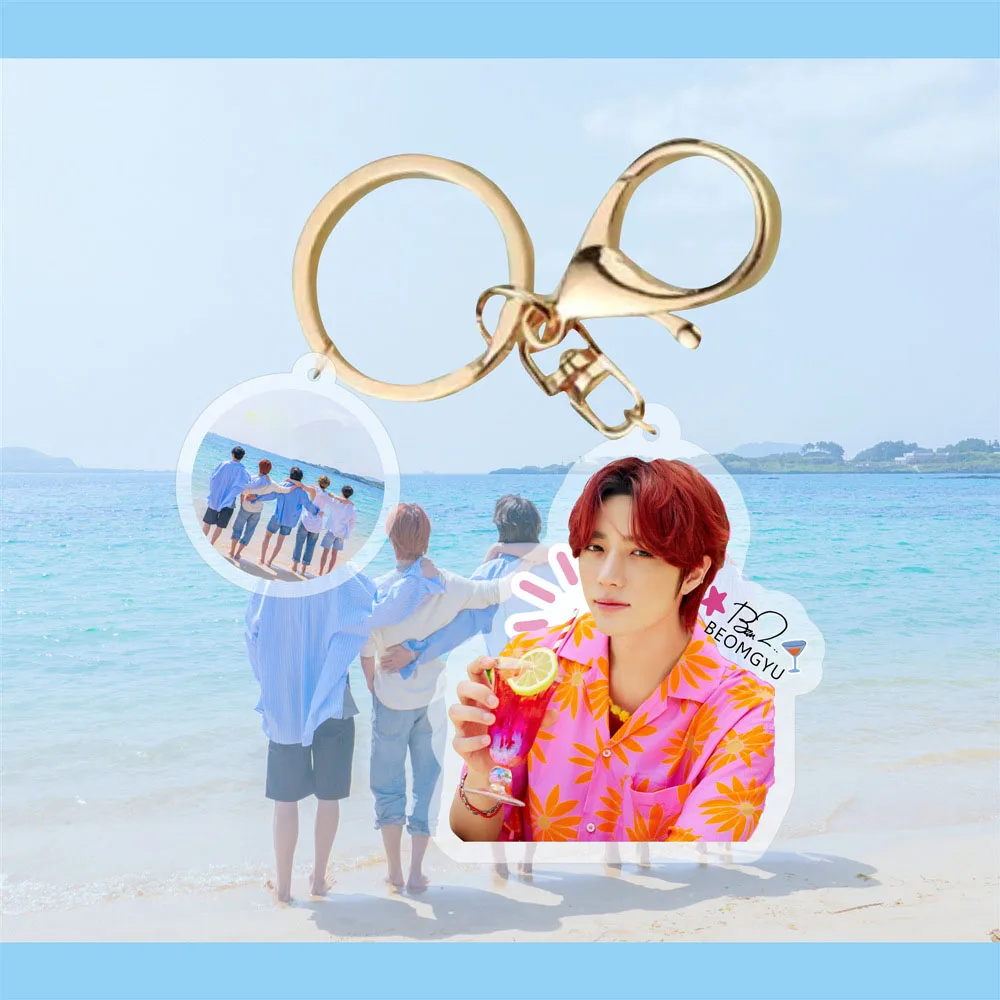 KPOP Soobin Yeonjun New Keychain Two Sides Acrylic Keyring Beomgyu TAEHYUN Figure Photo Shoulder Bag Pendant Fans Accessories