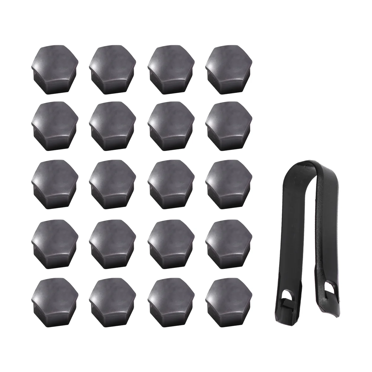 

21pcs 17mm T39 Hexagonal Wheel Lug Nut Covers Bolts Covers Screw Protect Caps with Black Clips wheel nut covers