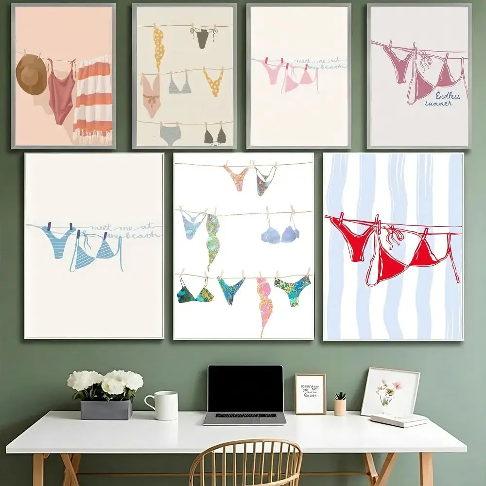 Seductive Sexy Anime Underwear Poster HD Waterproof High-Toughness Self-Adhesive Wall Decor Universal