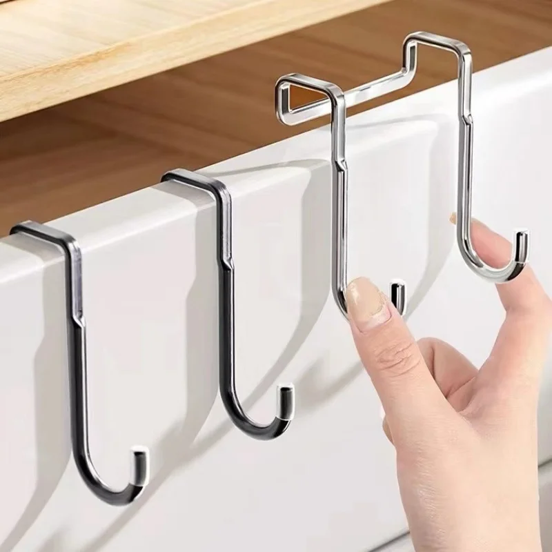 

Double S-shaped 304 Stainless Steel Silver Hooks without Punching Multi-purpose Kitchen Dormitory Kitchen Hanger