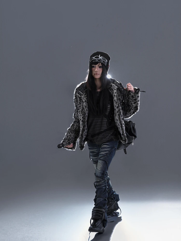 

PCCVISION AN0N Women's Elastic Street Sle Distred Dual Color Bla Blue Flared Jeans Cotton Stretch Low Waist Zipper Casual