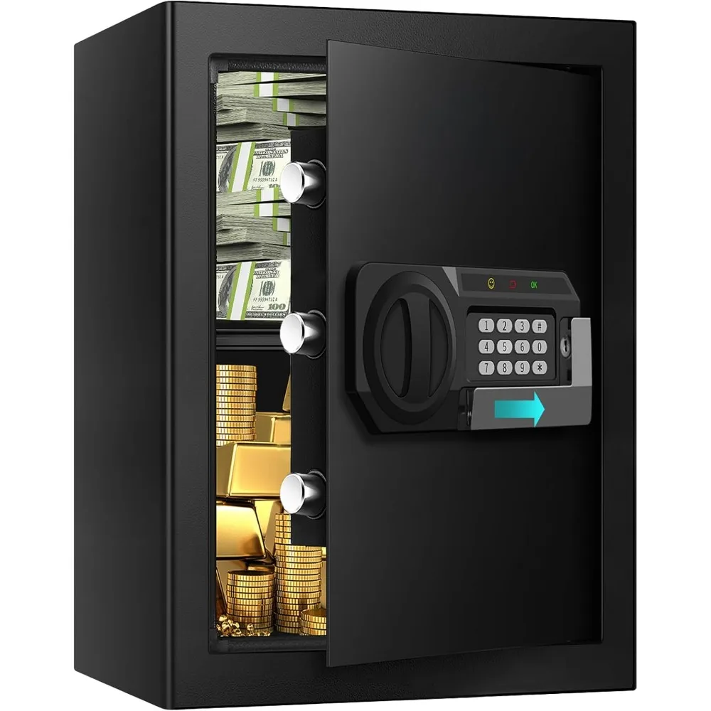 Cuft Large Home Safes Water and Fireproof, Anti-theft Document Safe for Home Use with Programmable Keypad, Alarm System