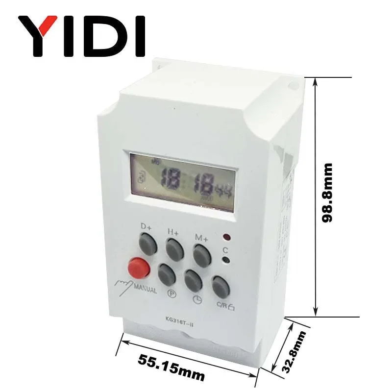 Imagem -05 - Programável Interruptor Temporizador Digital Heavy Duty Trilho Din Eletrônico Heavy Duty 25a 220vac Relé 12v Kg316t