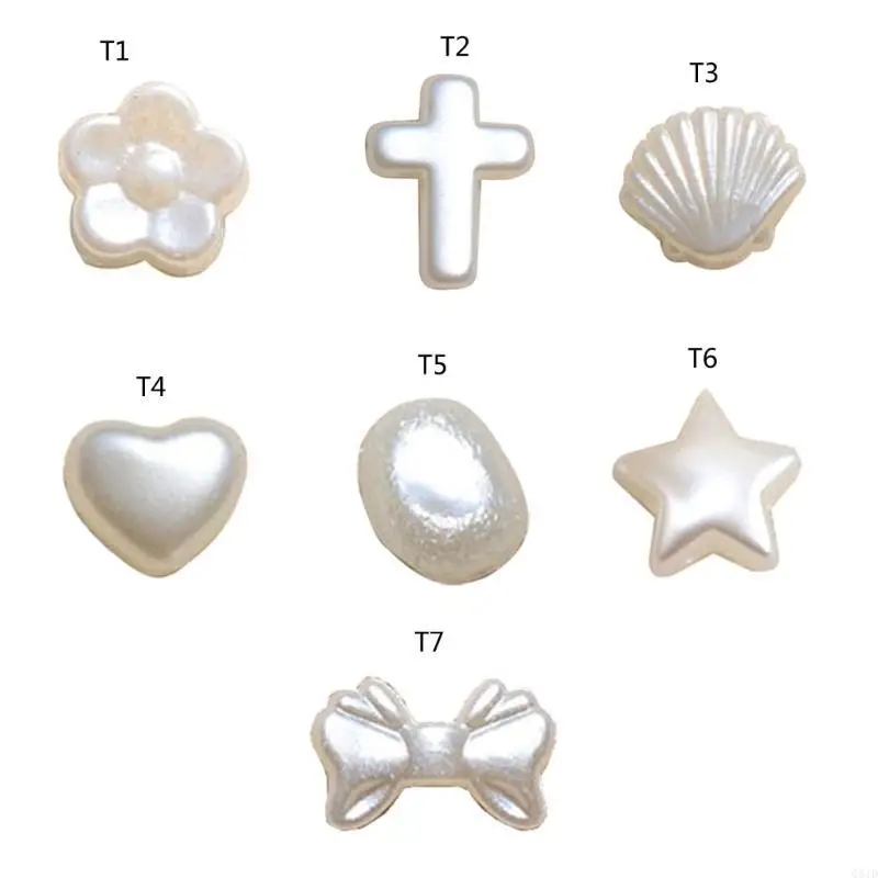 100pcs Small Flower Spacer Beads Acrylic Loose Beads Bow Heart Cross-DIY Beads for Making Bracelet Necklace Earrings