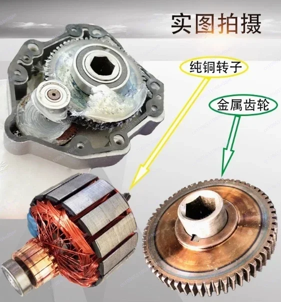 High Torque DC Gear Motor, Permanent Magnet Reduction Motor with Hex Output Shaft, Industrial Replacement Motor