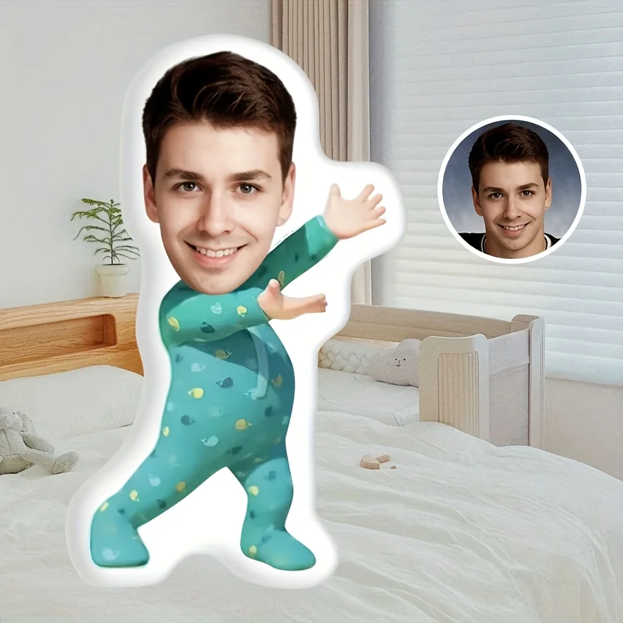 Custom Portrait Plush Pillow - Personalized Photo Insert, Soft Short Plush Material, Zipper Closure, Machine Washable, Ideal for
