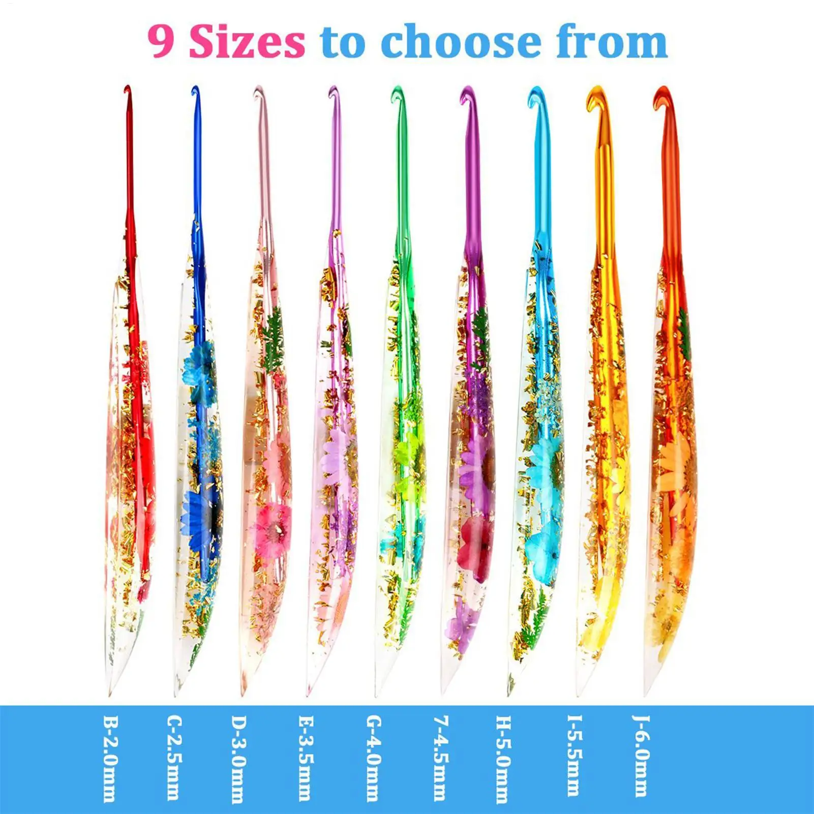 

Крючки для вязания крючком для начинающих, цветочная ручка из смолы, крючок для пряжи, безопасная игла, принадлежности для вязания для взрослых, женщин, начинающих