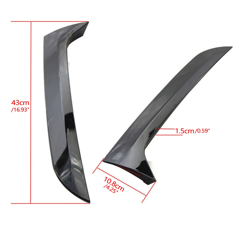 A Pair Gloss Black Rear Window Side Spoiler Canard Splitter Fit for VW Tiguan MK1 2007-2016 Auto Replacement Parts