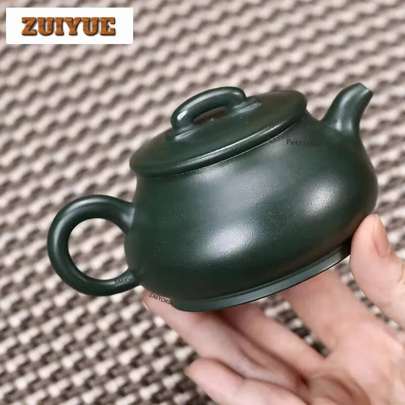 

150ml Antique Yixing Purple Clay Teapots Handmade Pot Raw Ore Green Mud Kettle With Strainer Zisha Tea Set For Collection Craft