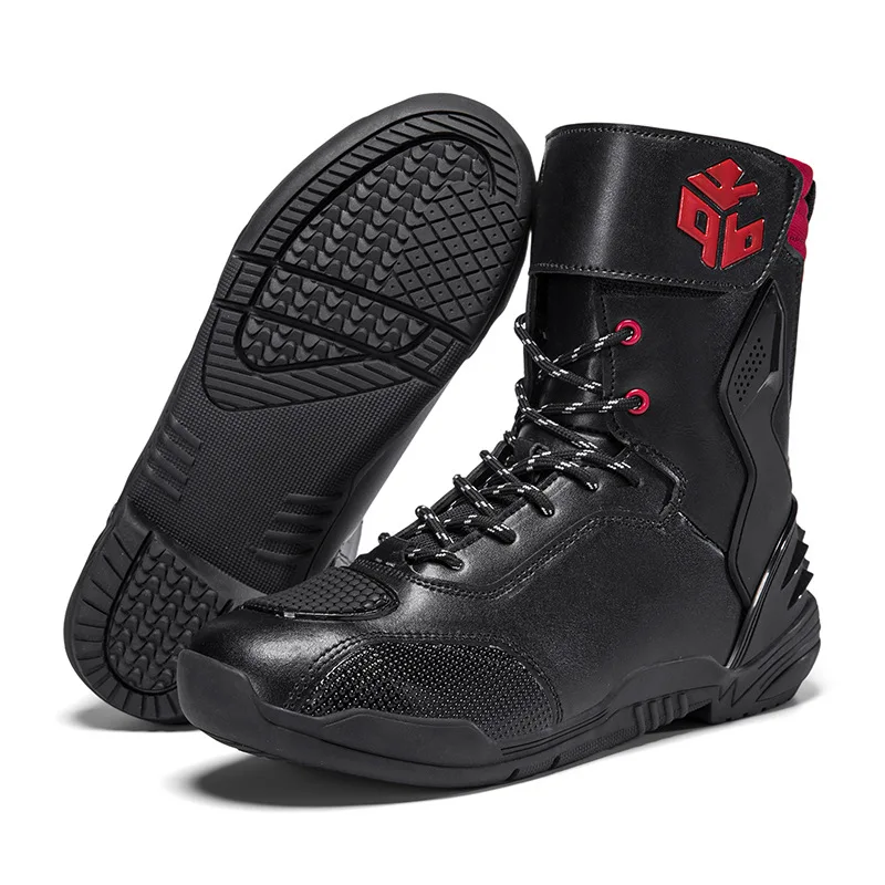 

Men Motorcycle Boots Breathable Anti-fall Rider Road Racing Casual Shoes Motorbike Shoes Wear Resistant Motocross Tactics Boots