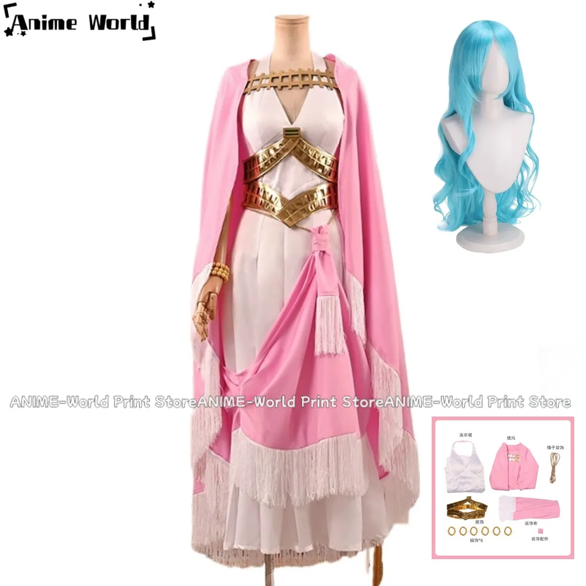 

《Custom Size》Nefertari D. Vivi Cosplay Costume For Halloween Christmas Festival Party Game Comic Con Clothes