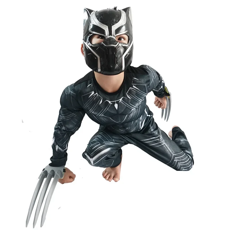 Wolverine Child Halloween Costume Black Panter Costume Classic Hero Kids Onesies Wolverine Muscle Child Costume Jumpsuits