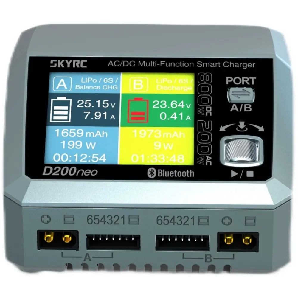 SKYRC D200neo Charger AC 200W DC 800W 1-6S Lipo Battery Balance Charger Discharger Multi-Function Smart Charger