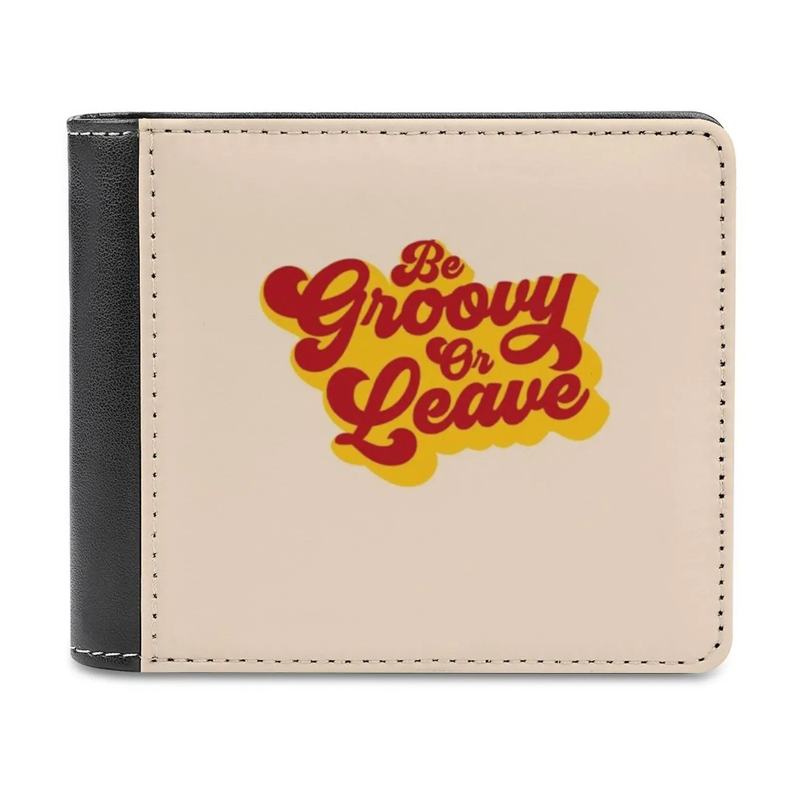 Be Groovy Or Leave New Men Wallets Pu Leather Men Purse High Quality Male Wallet Groovy 70S Retro Typography 60S Hippie Be