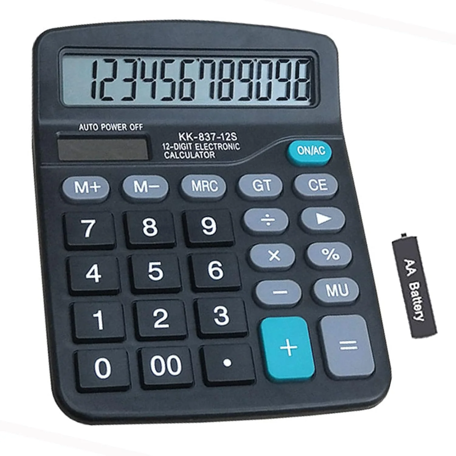 Calculadora, calculadora eletrônica padrão de energia dupla com bateria solar de 12 bits com grande display LCD Calculadora de escritório