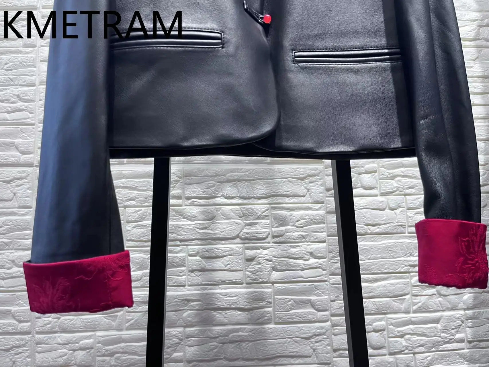 Chaqueta de piel de oveja 100% Natural para mujer, recién llegados, chaquetas de cuero genuino negro, ropa de otoño de estilo chino para mujer, novedad de 2025