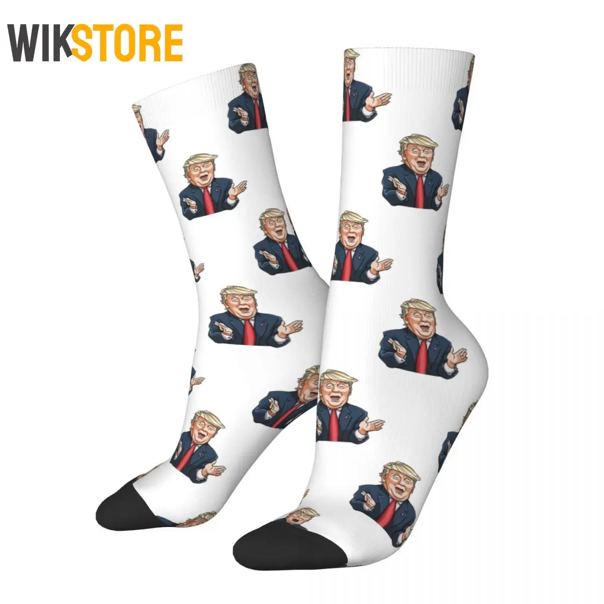 Funny Casual Donald Trump Cartoon Sports Socks Fashion Middle Tube Socks for Women Men Breathable Crazy Sock