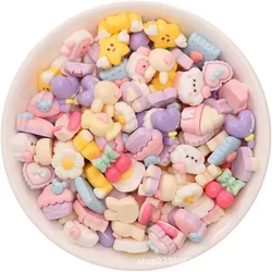 30/300PCS Mini Flower Love Candy Resin Patch Diy Nail handmade Accessories for Children Handmade Material Hairpin Scrapbook