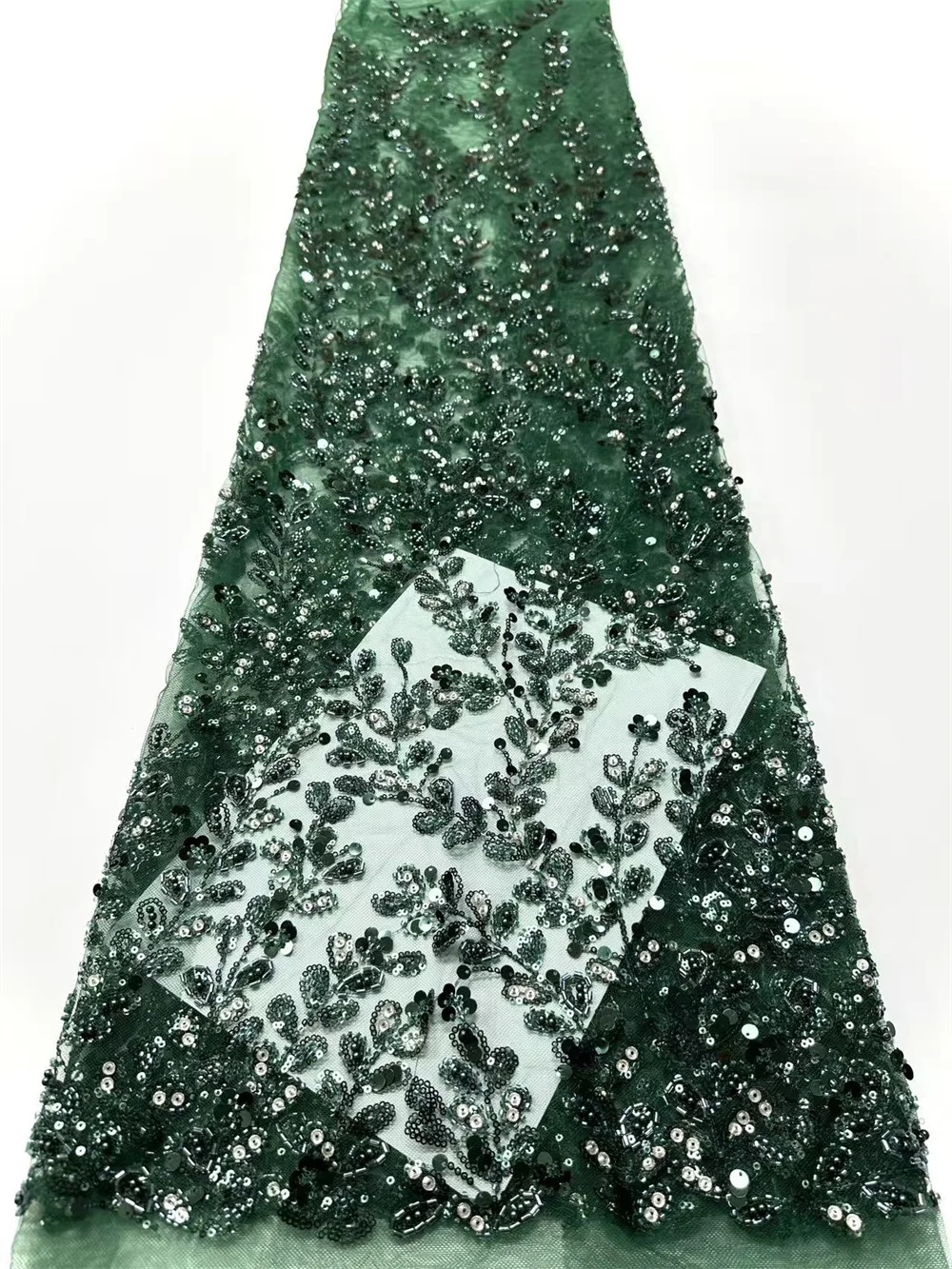

Африканский нигерийский жених, блестки, бусины, кружевная ткань, 2022, высокое качество, зеленый жемчуг, французская сетка, кружево из бисера для шитья H127-1