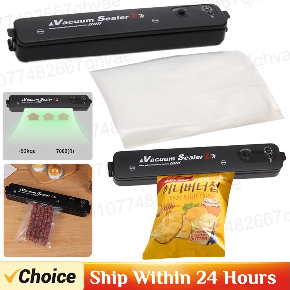 Food Vacuum Sealer Packing Machine 220V/110V Household Automatic Food Sealer Machine with 10pcs Vacuum Bag For Food Preservation