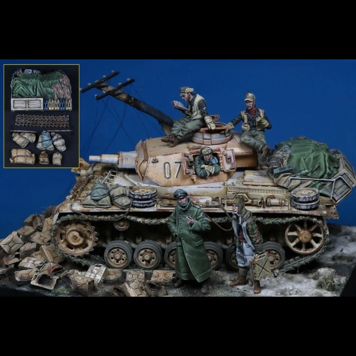 1/35 Harz Figur unbemalt Modell Kit, deutsche Panzer Crew (5 Personen und Wraps), unmontiert und unbemalt gk, 807r