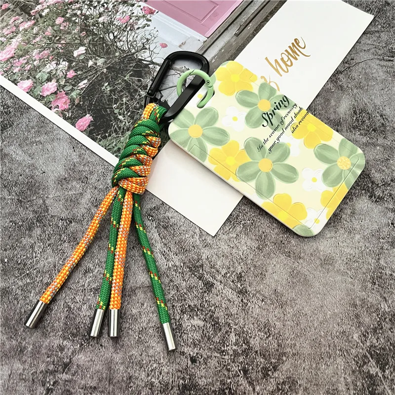 

Name Badges Contrasting Colors Lanyards Credentials Flower Card Holder Pendant for Cards Small Fresh ID Badge with Lanyard