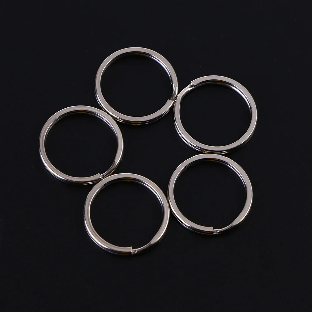 

150pcs Keychain Metal Split Key Rings Flat Round Connector Rings Nickel Plated Durable Smooth Surface Auto Home Keys Functional