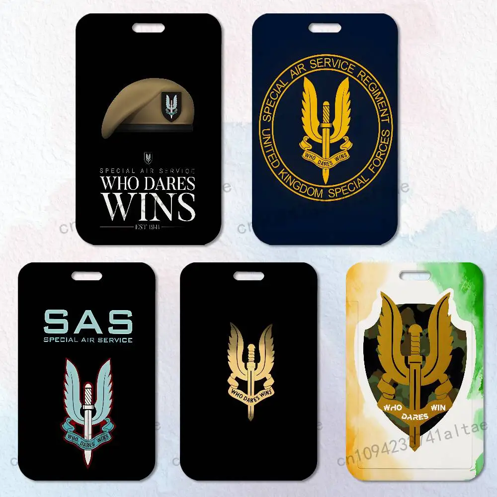 

WHO DARES WINS SAS Card Holder Lanyard Camera Neck Strap Credit Card Case ID Badge Credentials Protection