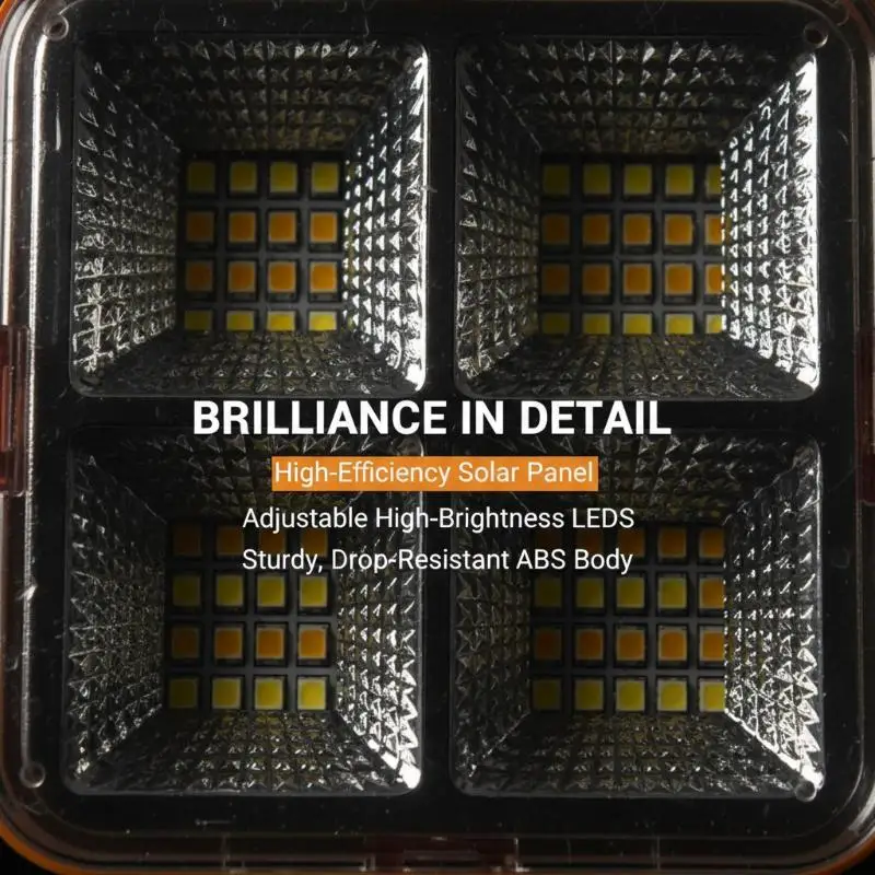 High Brightness Solar Powered Led Work Light Rechargeable for Outdoor Adventures