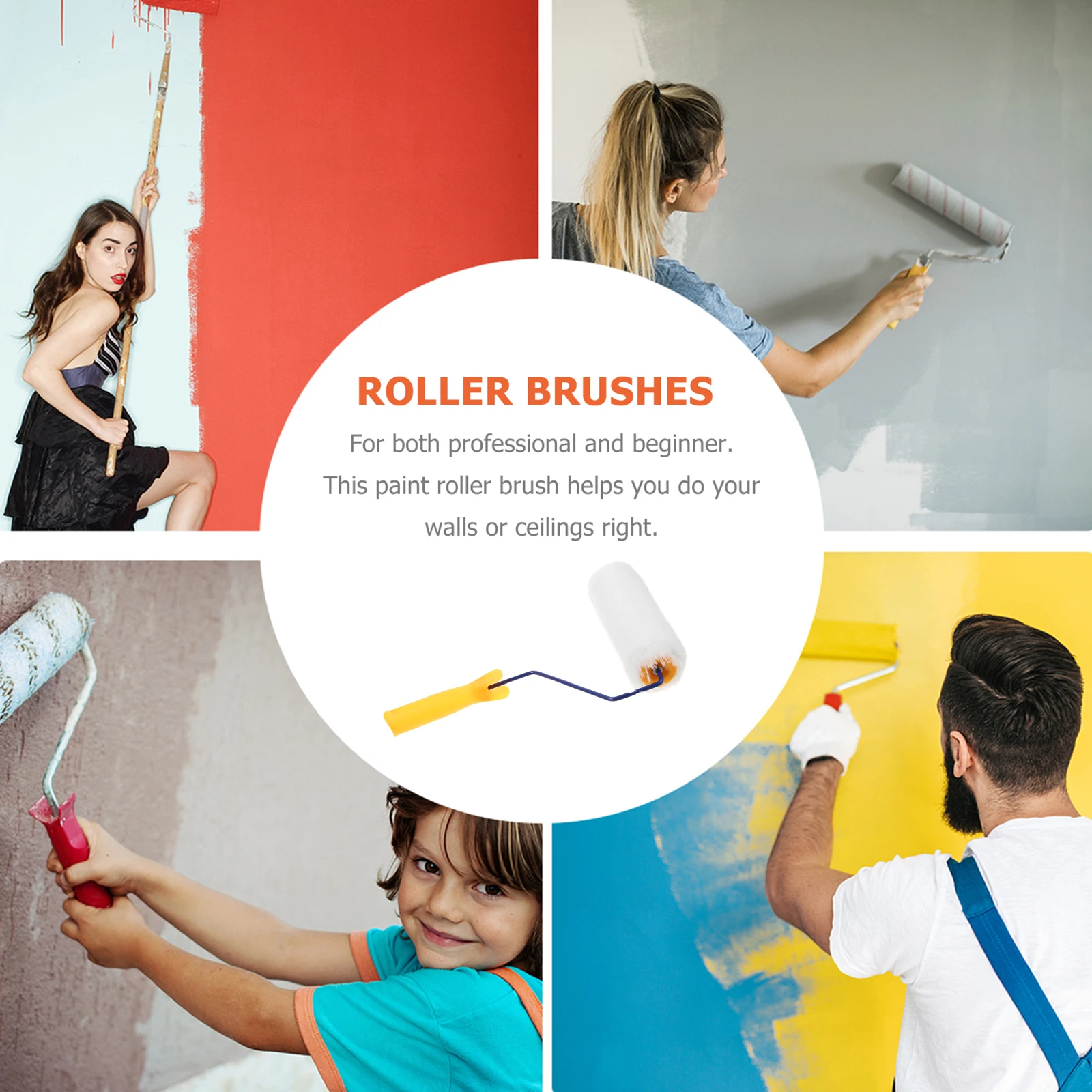 

2 шт. прочные валики, хлопковые ручные для стен, мебели, потолка, инструменты для рисования, сделай сам, валик для покраски стен, отличный
