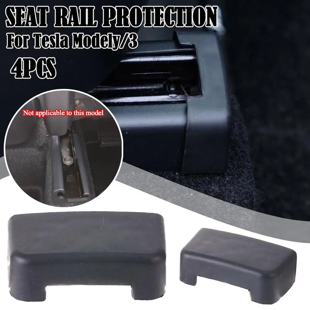 

Set of 4 Soft Rubber Plug Protectors for Rear Seat Slide Rails - Interior Protection Accessories for Tesla MODEL Y 2023